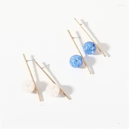 Stud Earrings Korean Temperament Simple Long Stick Broken Beads Earring Gift For Women Girl Fashion Jewellery Brinco Wholesale