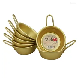 Bowls Korean Rice Wine Bowl Aluminium Golden Ramen Soup Salad Japanese Soju Cup Coconut Kitchen Dinnerware 11cm