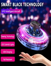 Mini Fingertip Flying Gyro Toy LED Flying Saucer Type Drone Helicopter Manual Induction Fingertips Toys For Adults and Children Gi5740360