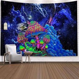 Space Mushroom Forest Castle Tapestry Fairytale Trippy Colorful Dragon Wall Hanging Tapestry for Home Deco Tapestry Mandala LJ2011324j