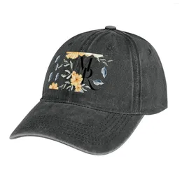 Berets MR - M R With Vintage Flowers Cowboy Hat Sun Christmas For Men Women's