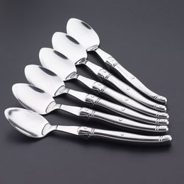 Spoons 8 5'' Laguiole Dinner Spoon Stainless Steel Tablespoon Silverware Hollow Long Handle Public Large Soup Rice Cutle232e