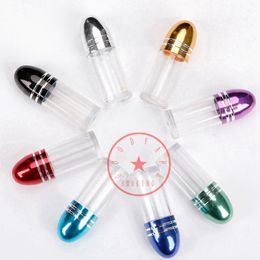 Colorful Smoking Acrylic Aluminium Bullets Dry Herb Tobacco Cigarette Holder Stash Case Portable Pill Seal Storage Bottle Moisture-proof Snuff Pocket Container
