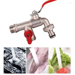 Bathroom Sink Faucets Home Water Tap Double For Valve Brass Faucet Splitter Diverter 90 Degree Kitchen Outdo M4YD