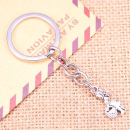 Keychains 20pcs Fashion Keychain 21x11mm Little Red Hat Girl Pendants DIY Men Jewellery Car Key Chain Ring Holder Souvenir For Gift