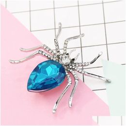 Pins Brooches Women Crystal Rhinestone Animal Insect Spider Brooch Pin Birthday Gift Drop Delivery Jewelry Dhgarden Dh17U