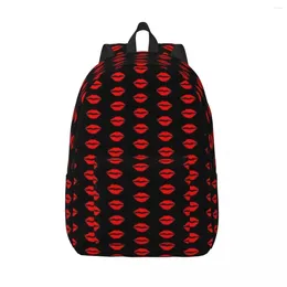 Backpack Red Lips Woman Small Backpacks Boys Girls Bookbag Waterproof Shoulder Bag Portability Travel Rucksack Students School Bags