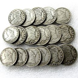 US Mix Date 1807-1839 17pcs CAPPED BUST HALF DOLLAR Craft Silver Plated Copy Coin metal dies manufacturing factory 203m