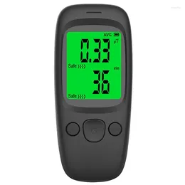 Electromagnetic Radiation Tester Multifunction Digital LCD Detector Temperature For Home Outdoor Black