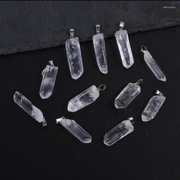 Pendant Necklaces 10pcs/lot Natural Stone Irregular Rough Quartz White Crystal Charms For Jewery Making Earrings Necklace DIY Accessories