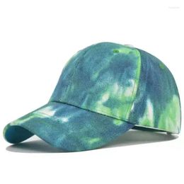 Ball Caps Multicolor Irregular Print Baseball Cap 2024 Fashion Women Tie Dye Female Outdoor Streetwear Summer Adjustable Hats