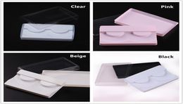 3 in 1 Transparent White Pink Plastic Eyelashes Packaging Box False Eyelash Tray Storage Cover set Case Transparent Lid Clear Tray8428950