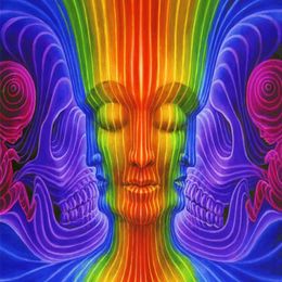 Psychedelic Trippy Art Fabric poster 40 x 24 21 x 13 Decor--010284b