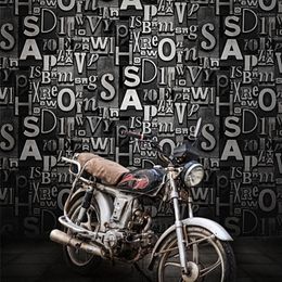 Retro vintage letter style wallpaper for bedroom living room office kitchen wall papers home decor bedroom decor wallpaper sti1244e