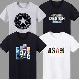 T-shirt da uomo a maniche corte Nuovi abiti estivi con stampa casual Girocollo Abbigliamento da uomo semi slim fit