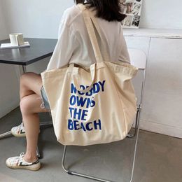 Large Canvas Bag Women Shoulder Handbag Female Letters Reusable Shopping Ladies Grocery Designer Tote Bag Eco Friendly 240309