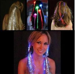 LED Flash Braid Women Colourful Luminous Hair Clips Barrette Fibre Hairpin Light Up Party Bar Night Xmas Toys Decor WY0915974450