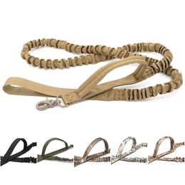 Tactical Bungee Dog Leash 2 Handle Quick Release Cat Dog Pet Leash Elastic Leads Rope Military Dog Training Leashes LJ201113296x
