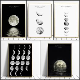 Minimalist Luna Wall Art Moon Phase Canvas Posters and Prints Abstract Painting Nordic Decoration Pictures Modern Home Decor2082