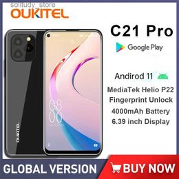 Cell Phones Oukitel C21 Pro smartphone 4GB 64GB 6.39 inch HD+4000mAh eight core Android 11 mobile phone MT6762D 21M/8M camera phone Q240312