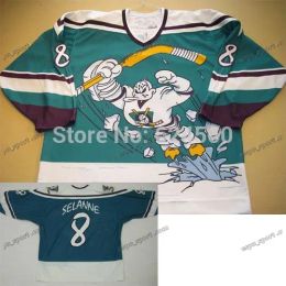 Factory Outlet custom Old style 1995-1996 season Anaheim Mighty''Ducks''third Movie jersey 8 Teemu Selanne jersey Wild wing any no./Name