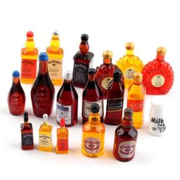 1 12 Dollhouse Miniature Food Mini Resin Bottle Simulation Wine Drinks Model Toys Doll house Kitchen Accessories 2109292049