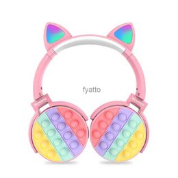 Cell Phone Earphones CXT-950 Decompression Cats ears (Steamed cat-ear shaped bread) Headset in Card Gift Foldable Earphone UniversalH240312