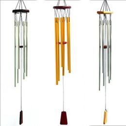 Antique Mahogany Lengthened 6 Tube Wind Chimes Door Wall Hanging Garden Tubes Bells Ornamental Pendant Metal Wooden Handicraft Gif320a