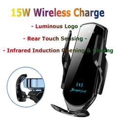 Universal Wireless Charger Automatic Clamping Car Charger Holder ABSPC Mount Smart Sensor 15W Fast Charging Charger for iPhone Sa7809033