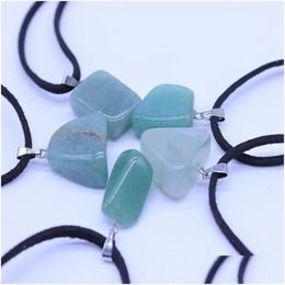 Pendant Necklaces Irregar Natural Original Energy Stone Pendant Necklaces For Women Men Party Jewellery With Rope Drop Delivery Jewellery Dhklc