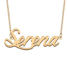 Serena name necklaces pendant Custom Personalized for women girls children best friends Mothers Gifts 18k gold plated Stainless steel