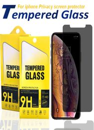 Privacy Screen protector For iPhone 13 12 11 Pro Xs Max X XR 7 8 tempered glass Samsung J7 J5 with Paper Box3113994