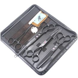 Hair Scissors Left Hand Lander 7.0 Inch Black Lacquer Cutting/Thinning Kit With Leather Case Addcombadd Drop Delivery Products Care St Ot6Fy