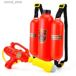 Gun Toys Fireman Backpack Water Gun Toy Sprayer for Children Pistol Water Guns For Kids Beach Outdoor Toys for Summer Extinguisher Soaker L240311