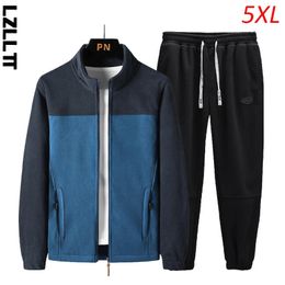 Autumn Winter Men Fleece Casual Sport Tracksuits Suits Man Thick Jogger 2 Piece Sets Jackets Pants Male Tactical Outerwear 240304