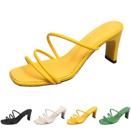 slippers women sandals high heels fashion shoes GAI triple white black red yellow green brown color96