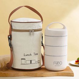 1590ml Large Capacity Stainless Steel 304 Lunch Box Leak-Proof Multilayer Thermal Bento Box Adult Student Soup Food Container 240219