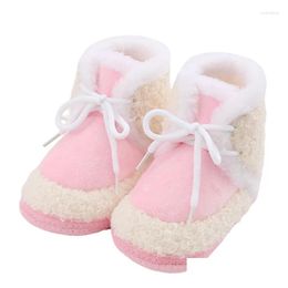 First Walkers Sceinret Baby Thickened P Boots Infant Tie-Up Non-Slip Soft Sole Flat Shoes Winter Warm Crib Drop Delivery Kids Maternit Ot8Rb