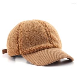 Ball Caps Baseball Cap Woman Solid Corduroy Hats Winter Autumn Snapback Thickwarm Female Casual Sun Visor Trucker