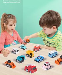 blocco e modello s modello d'azione costruire giocattoli 6 pezzi immagine modello giocattoli in lega camion modello di veicolo modello di escavatore scenario modello di auto da corsa regalo di Natale costruire modello di auto
