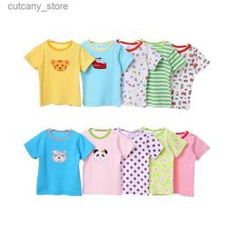 T-shirts 5 Packs Summer Baby Girls Tee Baby Boys Cateron Cotton Short Sleeved Carters T-shirt Infant Tops Baby Clothes Kids Sale! L240311
