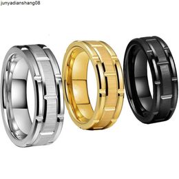 Ring Black Groove Three in One Combination Ring Mens Ring Jewellery Can Be Engraved with Letters