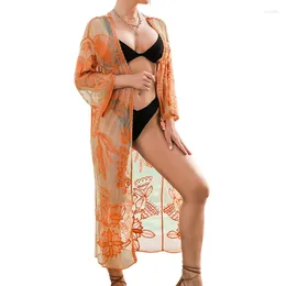 Women Beach Kimono Long Tassels Cardigans Open Front Bikinis Swimsuit Cover Up H7EF