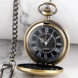 Pocket Watches Exquisite Antique Simple Digital Quartz Watch Vintage Steampunk Chain Clock Men's Necklace Women's Jewellery