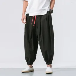 Men's Pants Breathable Bloomers Baggy Deep Crotch Harem Trousers With Drawstring Elastic Waist Pockets Comfortable Stylish Casual