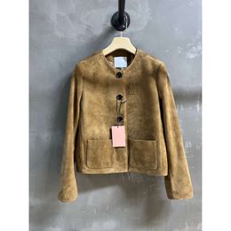 24ss primavera outono designer jaqueta feminina jaquetas dupla face cashmere confortável moda casual curto casaco de luxo alta qualidade