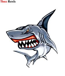 Three Ratels LCS281 154x15cm shark Colourful car sticker funny car stickers styling removable decal8100358