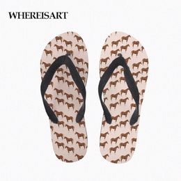 whereisart 3D Horse Print Woman Summer Flip Flops Casual Beach Slippers Sandal Flipflop For Women Slippers Female Rubber Shoes P7OW#