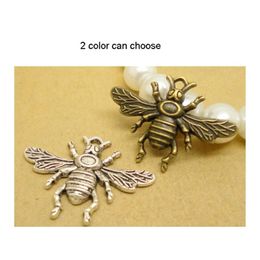 Items100pcslot Alloy Bee bronze or silver Plated Charms Pendant Fit Jewellery DIY 2524MM8795748254r