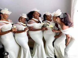African Plus Size Mermaid Bridesmaid Dresses Simple One Shoulder Strap Cap Sleeves Maid of Honour Gown Beach Wedding Guest Party We8307941